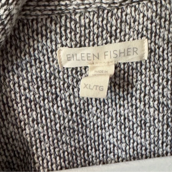 Eileen Fisher Open Front Waterfall Cardigan Organic Cotton - Picture 4 of 6